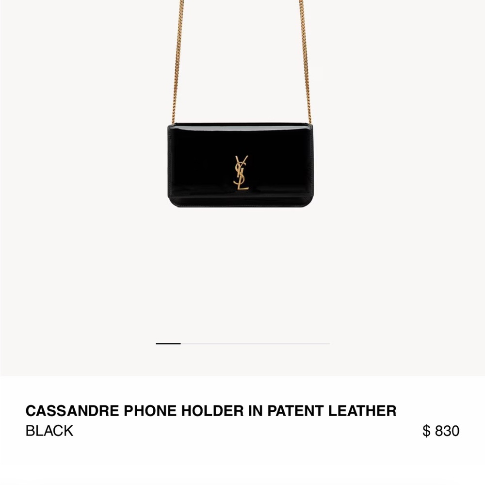 Yves Saint Laurent Black Crossbody Bag with Gold Chain